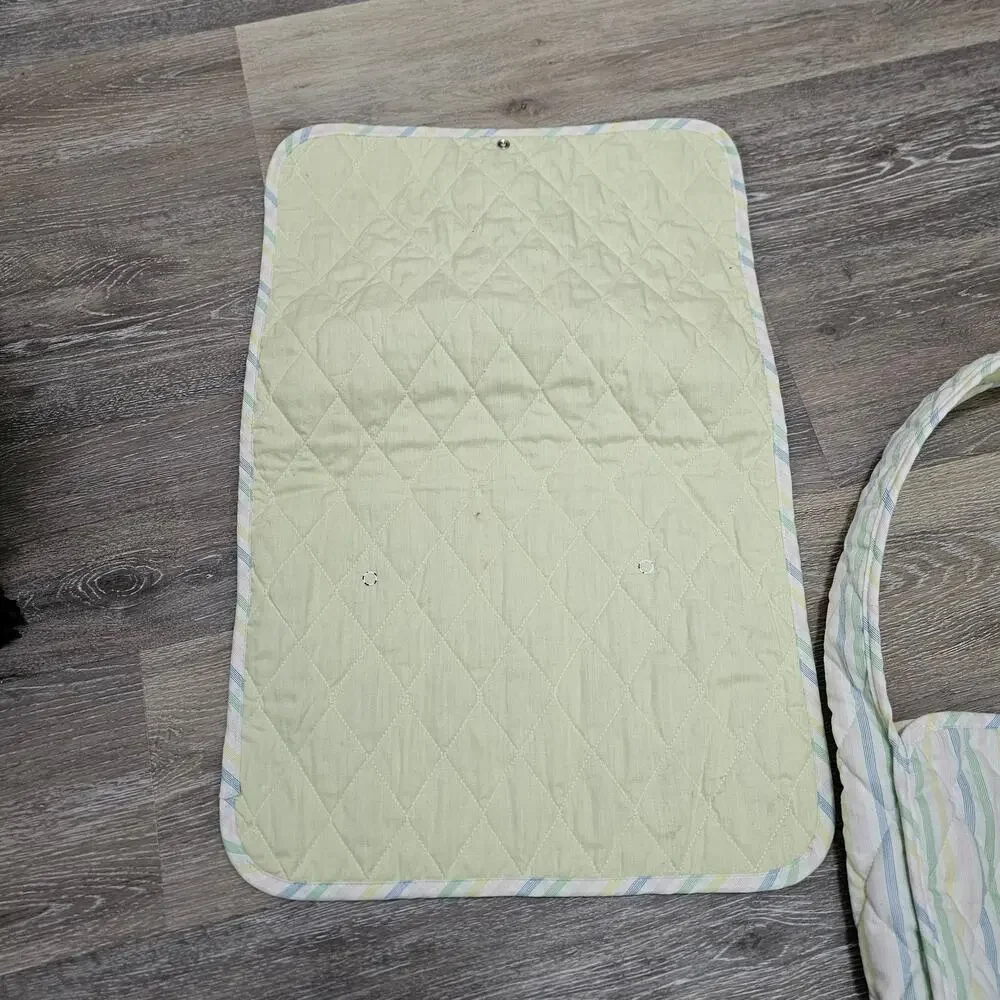 Vintage Mullins Square Kids Diaper Bag Quilted Carousal Bears 90s Baby Pastel